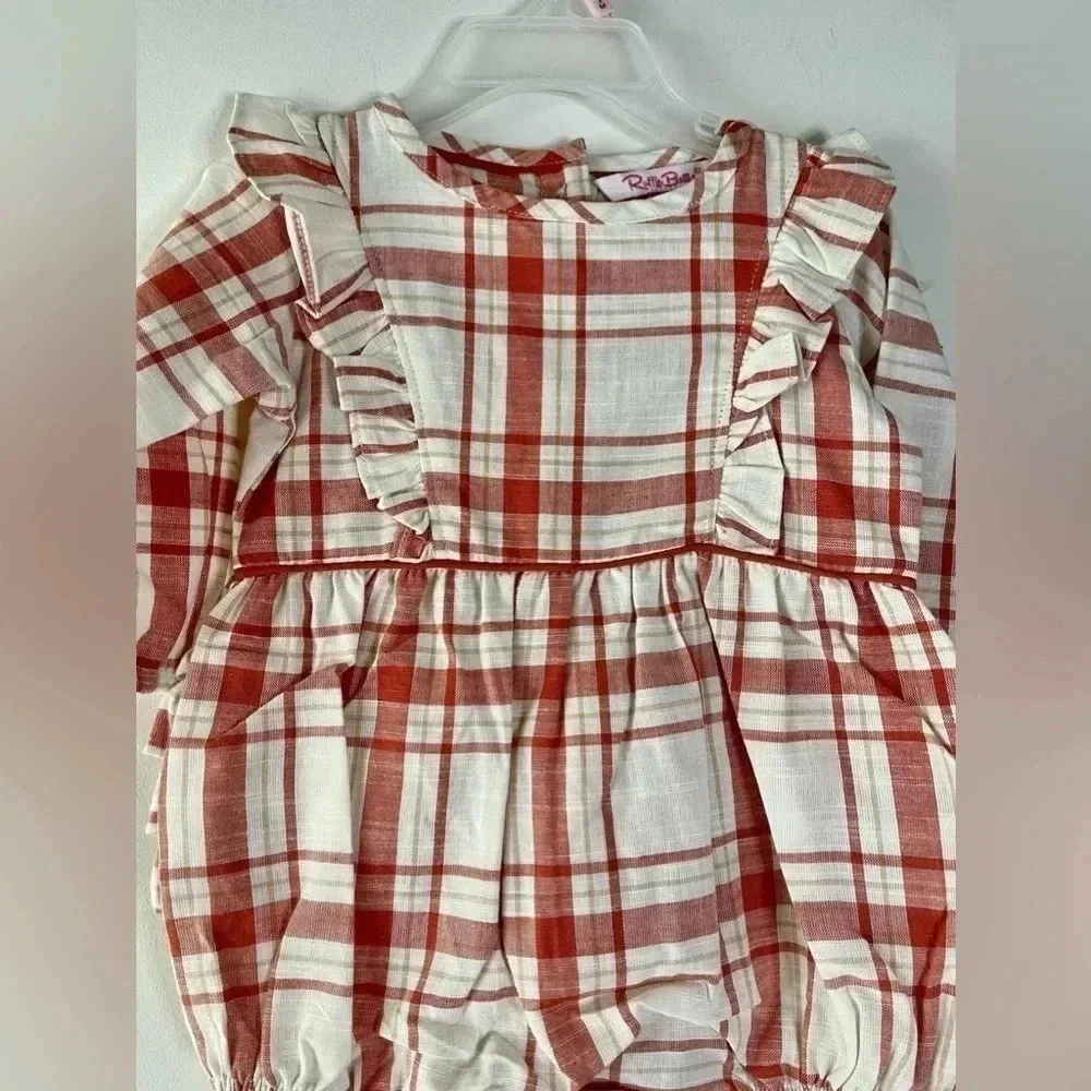 Ruffle Butts Plaid Waterfall Bubble Romper